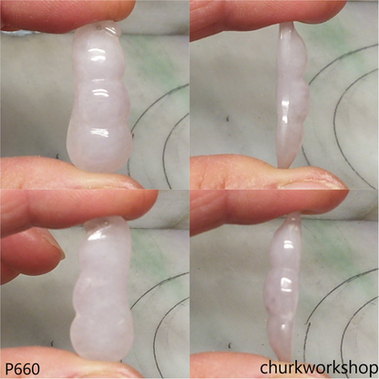 Light lavender jade bean pendant