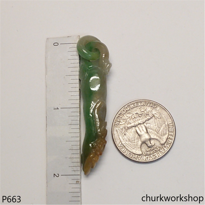 Multi-color jade chili pendant