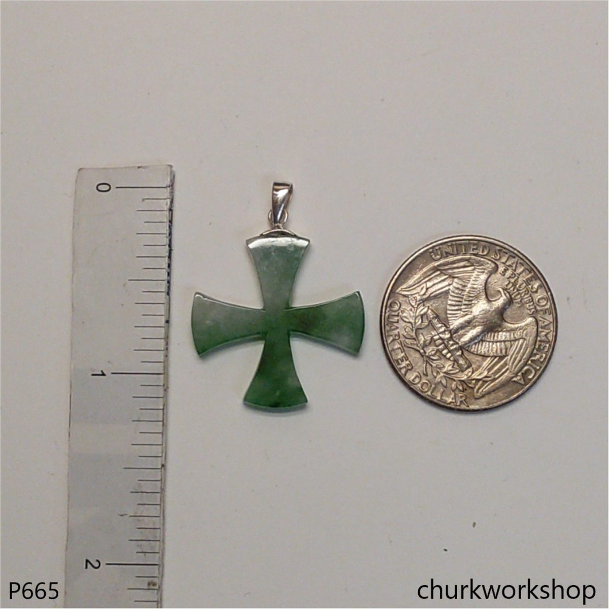 Jade cross pendant