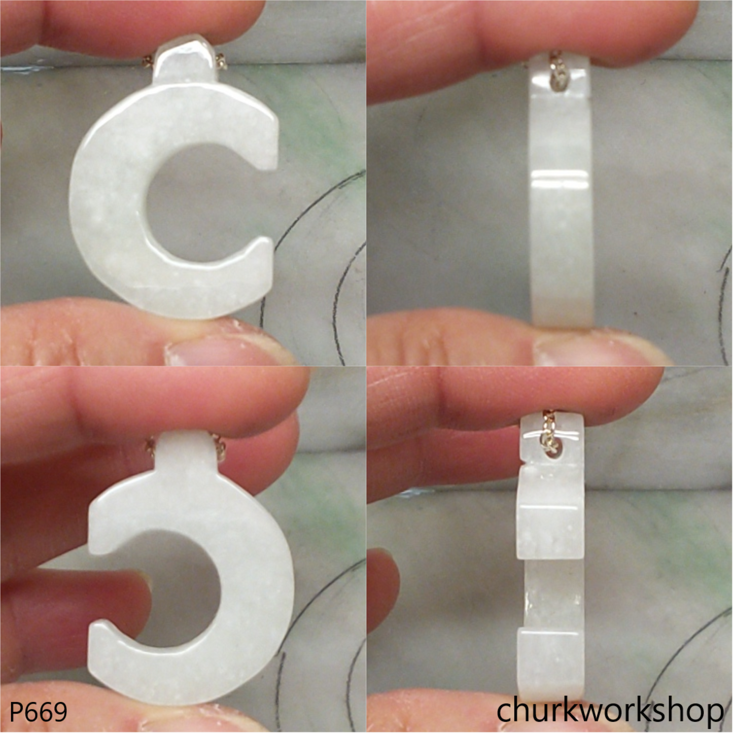 Jade Alphabet pendant