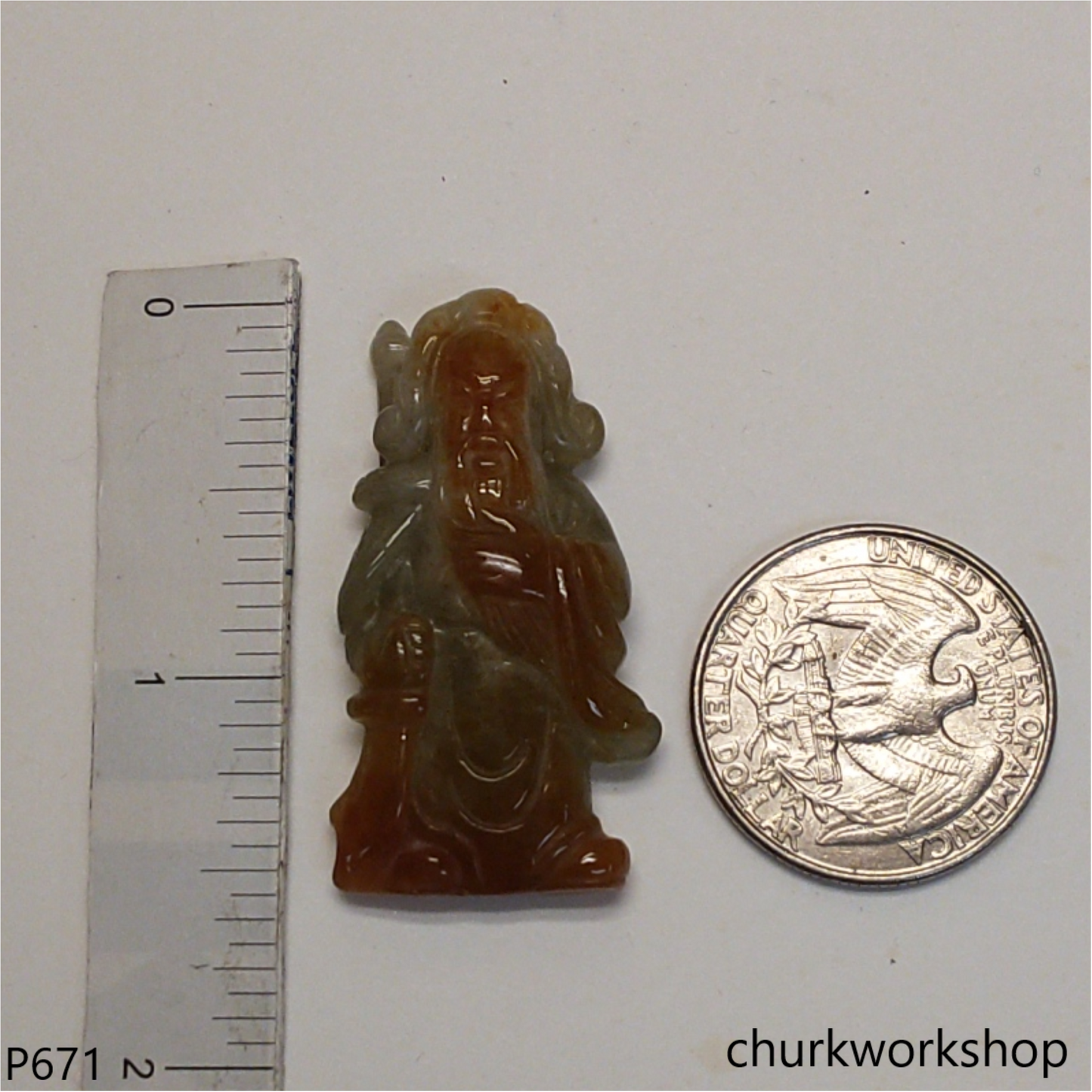 Guan Gong red jade pendant (關公)