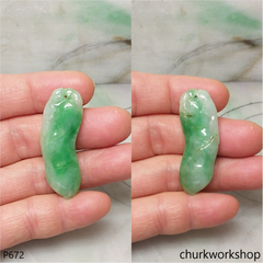 Green  jade bean pendant