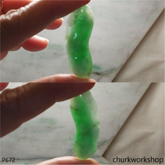 Green  jade bean pendant