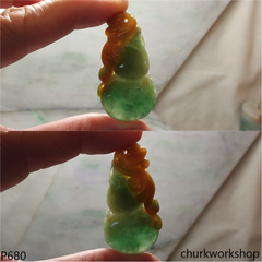 Multi-color jade pendant
