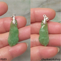 Green jade bean pendant