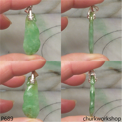 Green jade bean pendant