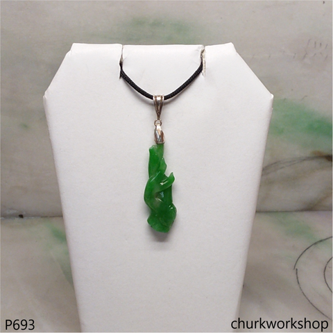 Small green jade branches pendant