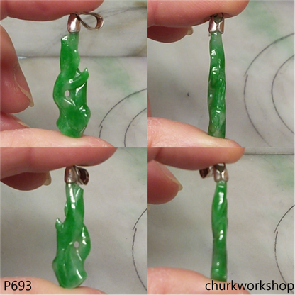 Small green jade branches pendant