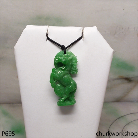 Reserved    Green jade horse pendant