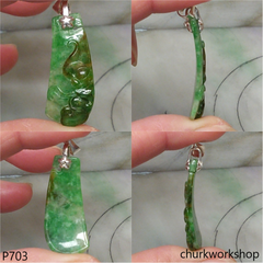 Green jade carved pendant