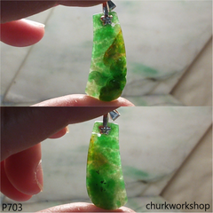 Green jade carved pendant