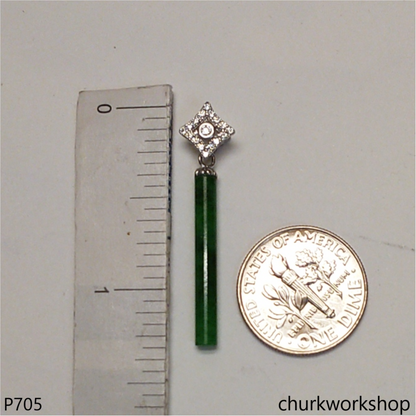 Dark green small jade cylinder