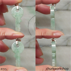 Light green jade key pendant
