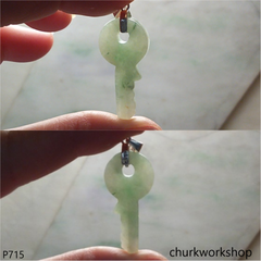 Light green jade key pendant