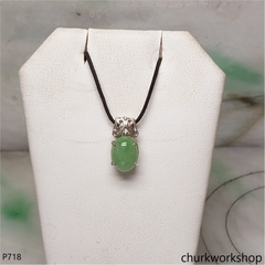 Small jade sterling silver pendant