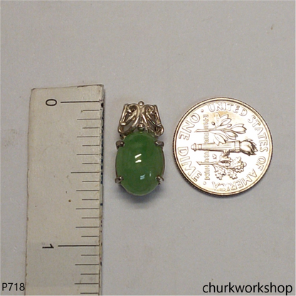 Small jade sterling silver pendant