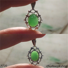 Small jade sterling silver pendant