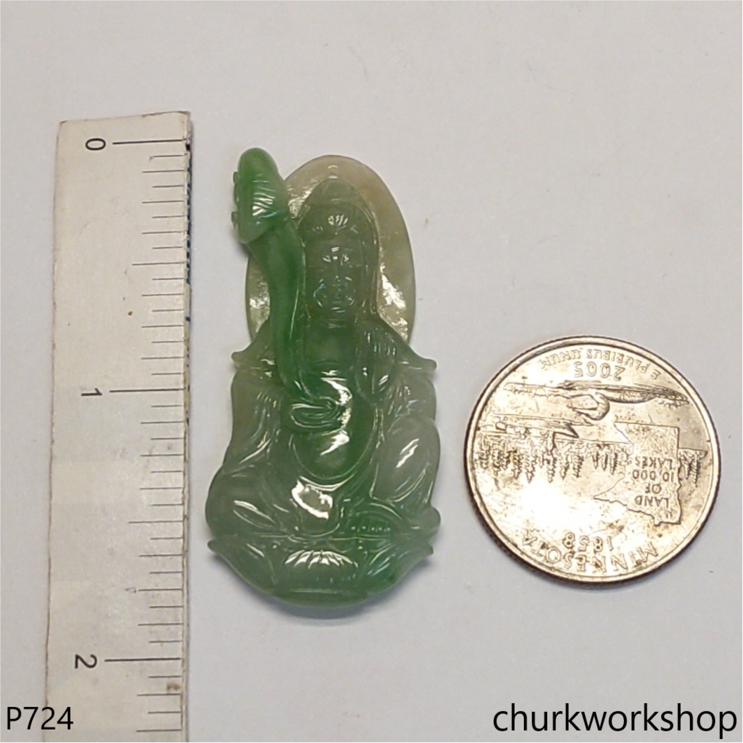 Light green jade lady Buddha