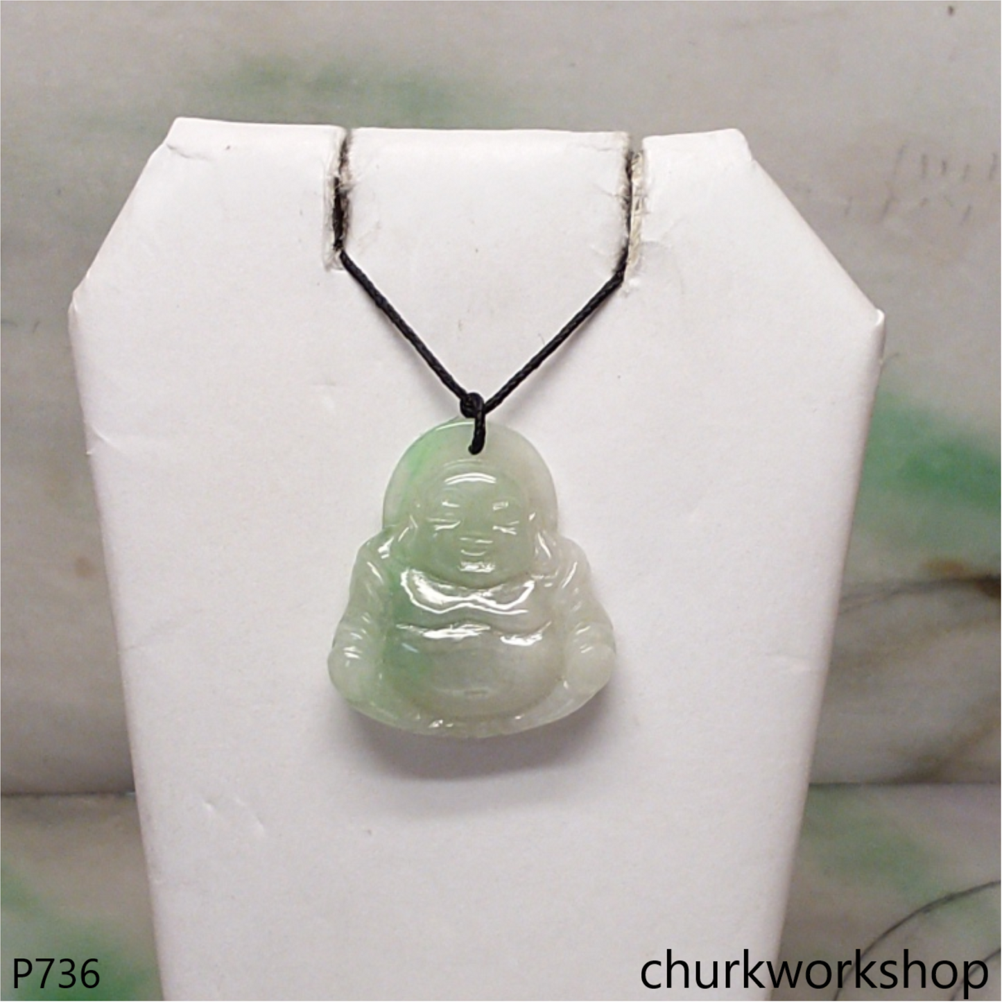 Jade happy Buddha pendant