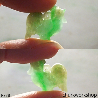 Green small jade rooster pendant