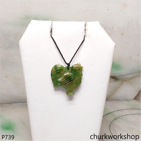 Bluish green small jade rooster pendant