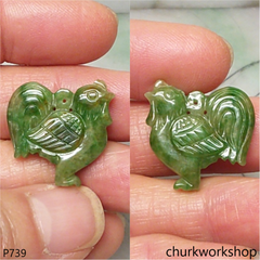 Bluish green small jade rooster pendant
