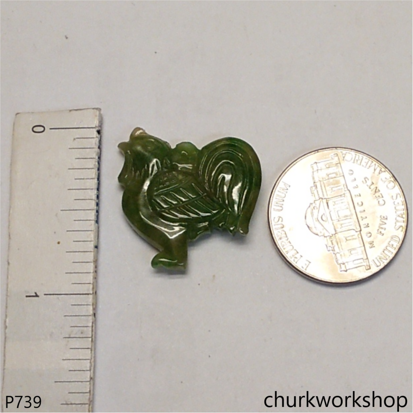 Bluish green small jade rooster pendant