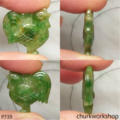 Bluish green small jade rooster pendant