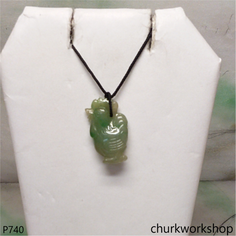 Small bluish green jade rooster pendant