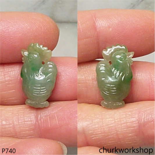 Small bluish green jade rooster pendant
