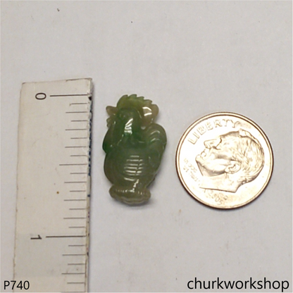 Small bluish green jade rooster pendant