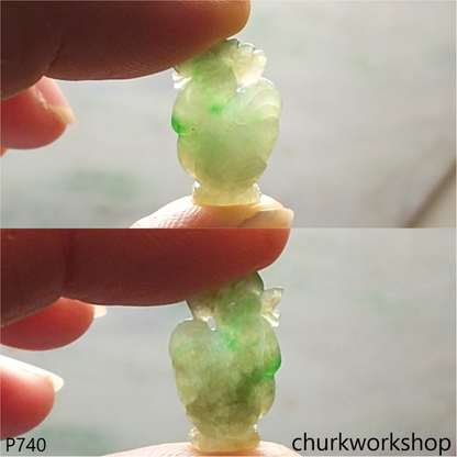 Small bluish green jade rooster pendant