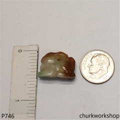 Small multi color jade rabbit pendant