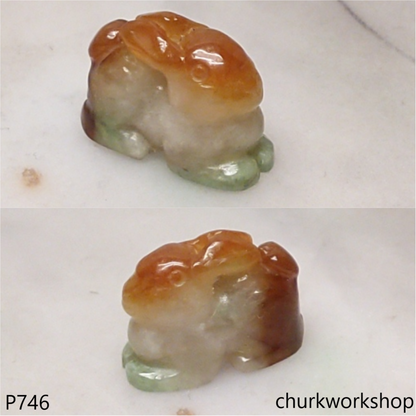 Small multi color jade rabbit pendant
