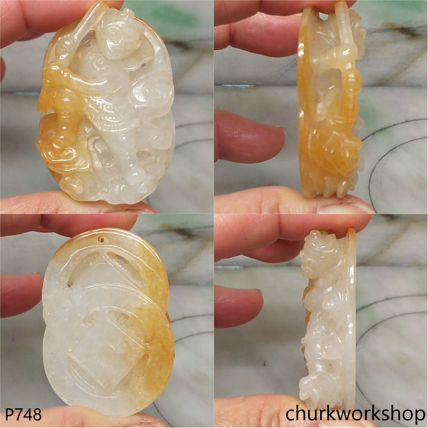 Monkey King jade pendant