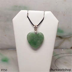 Bluish green jade heart