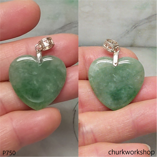 Bluish green jade heart