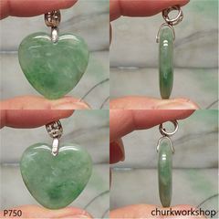 Bluish green jade heart
