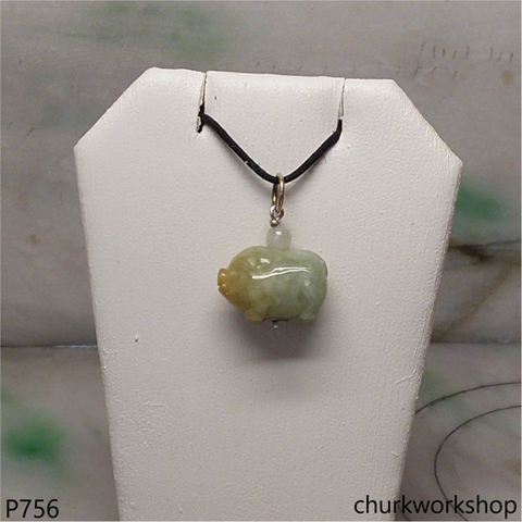 Light green jade pig pendant