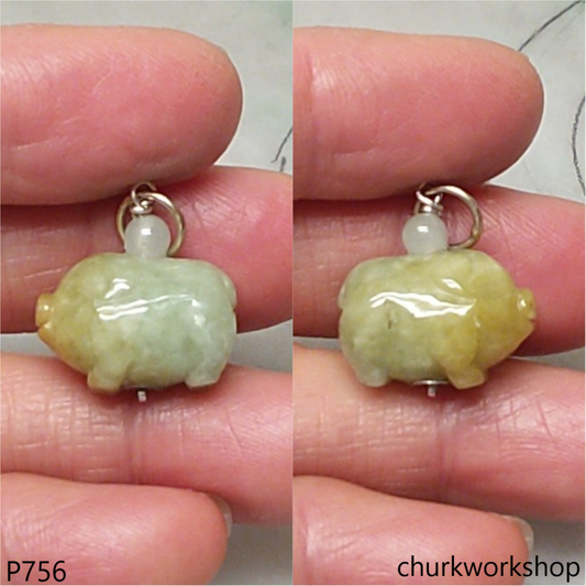 Light green jade pig pendant