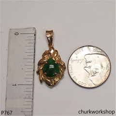 14K jade pendant