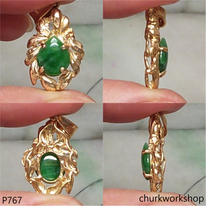 14K jade pendant