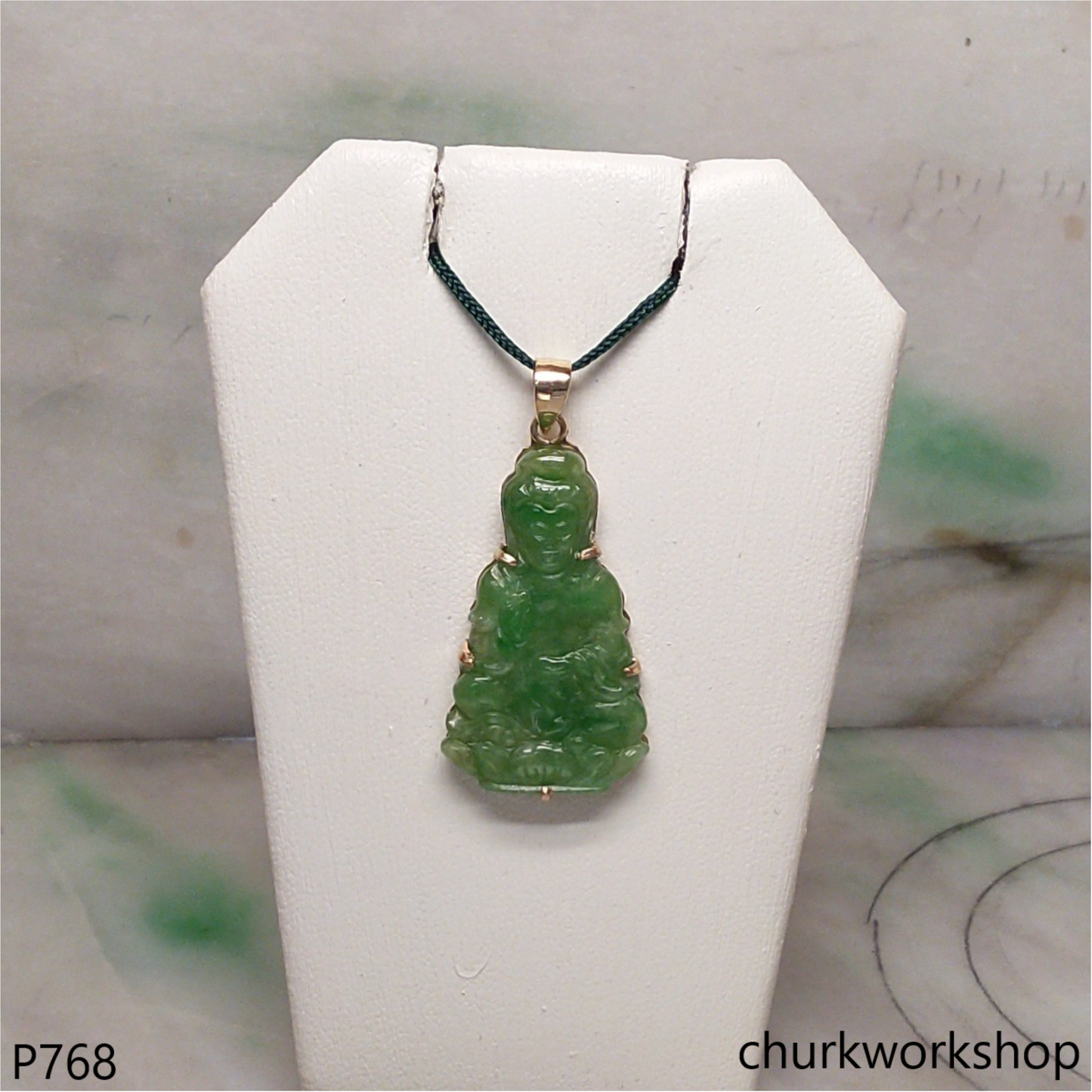 Green lady Buddha pendant