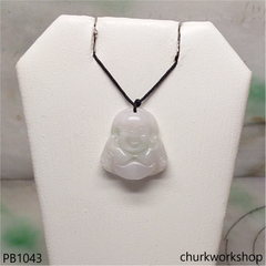 Pale lavender jade happy Buddha pendant