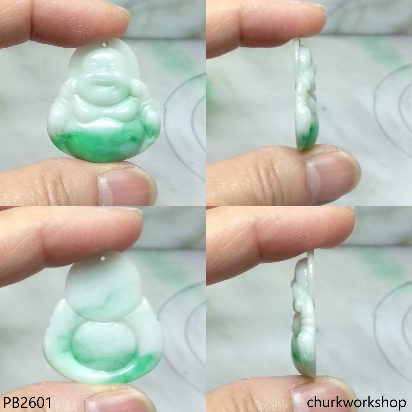 Jade happy Buddha pendant