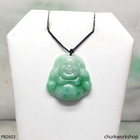 Small jade happy Buddha pendant