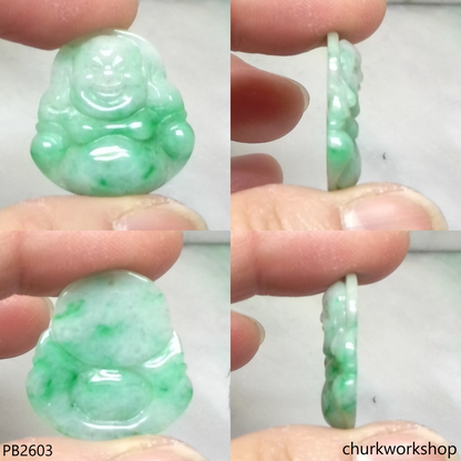 Small jade happy Buddha pendant