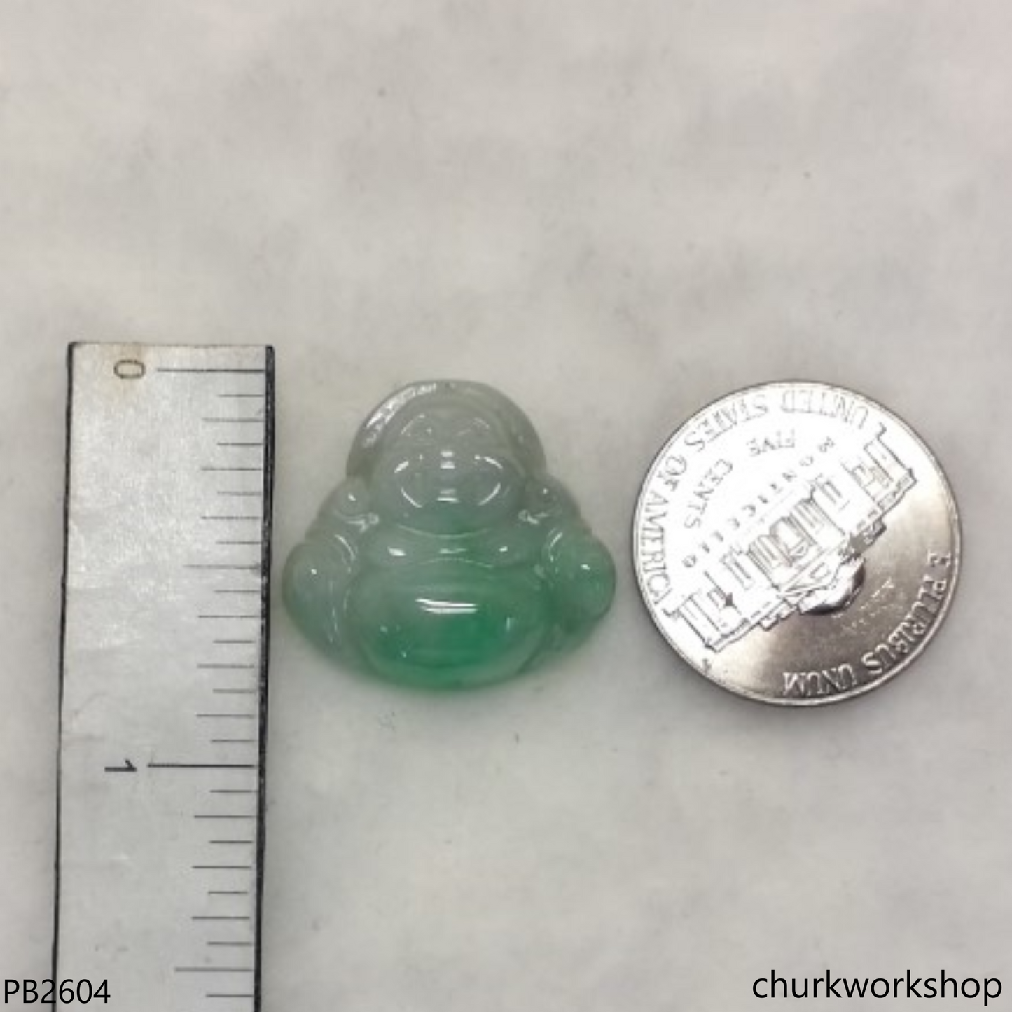 Small jade happy Buddha pendant
