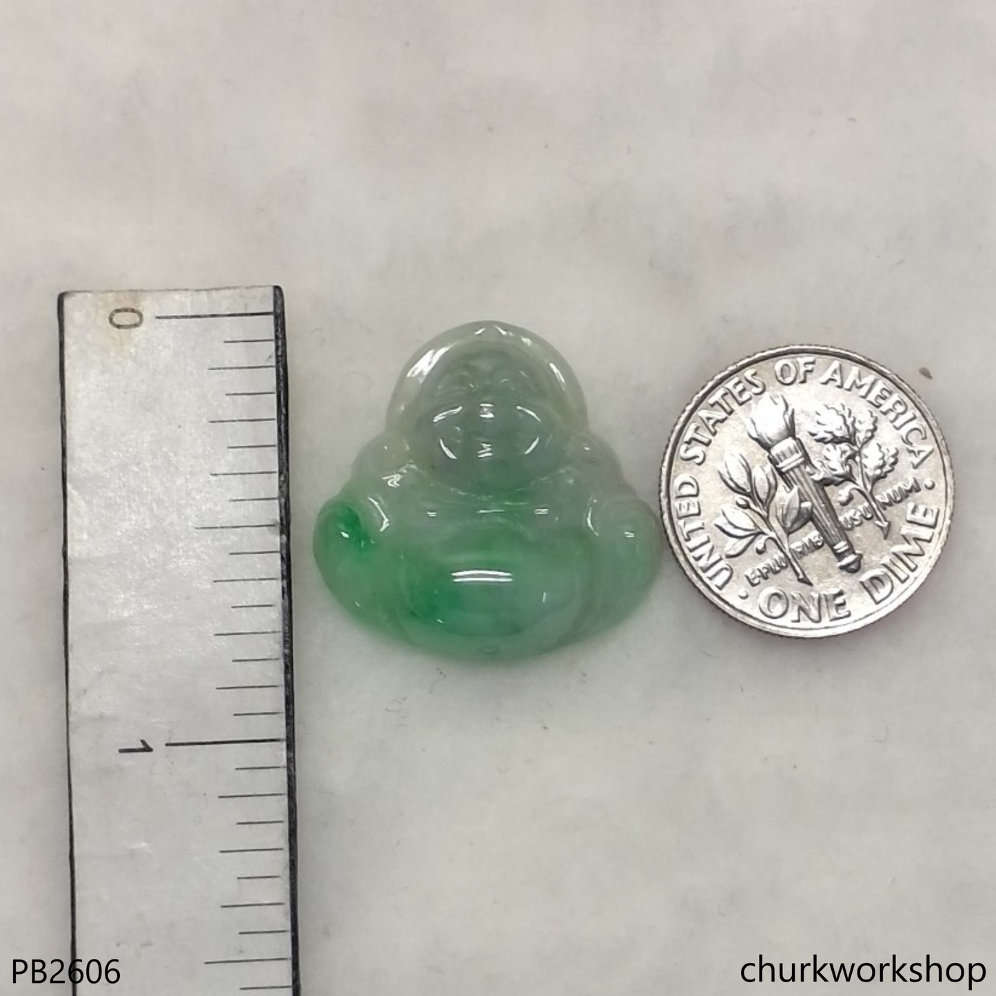 Small jade happy Buddha pendant
