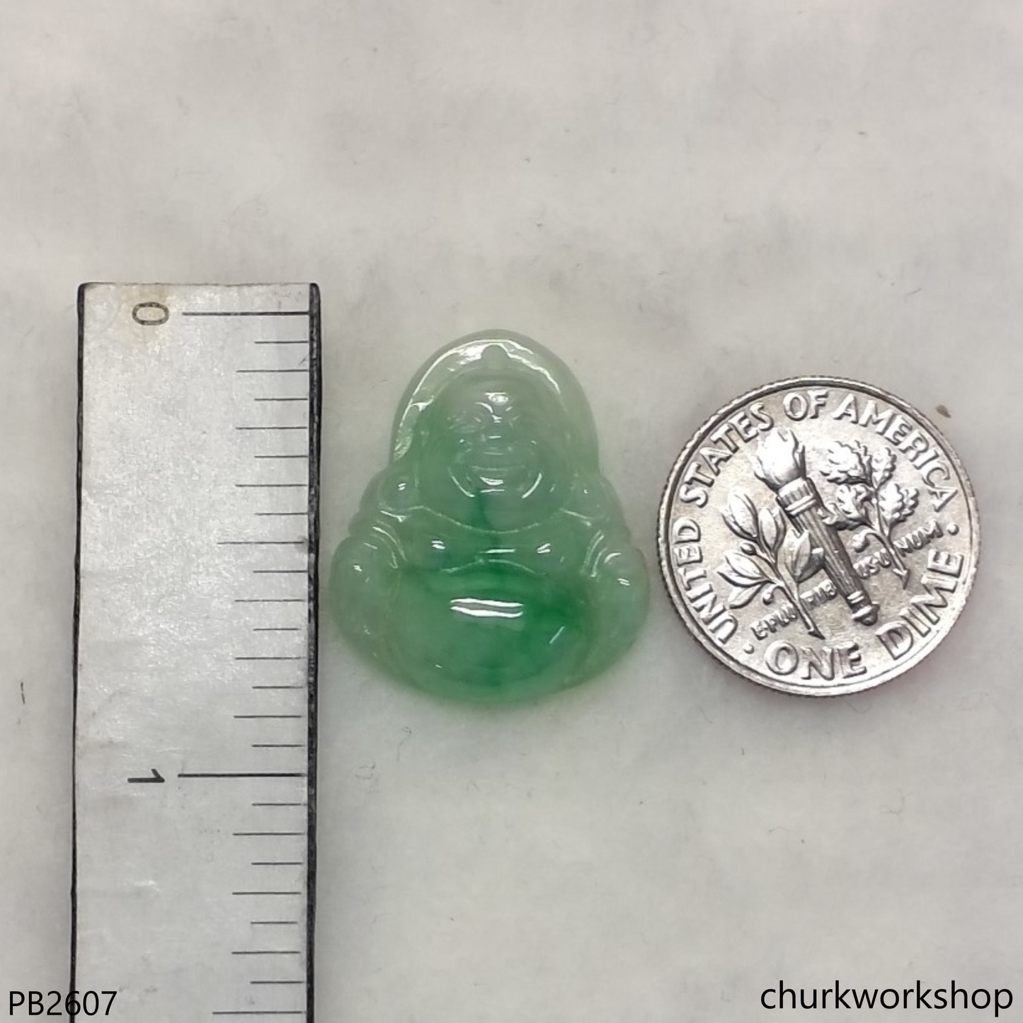 Small jade happy Buddha pendant
